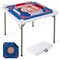 Portable Mahjong Table Foldable Game Table with Mat Cup Holders and Handle